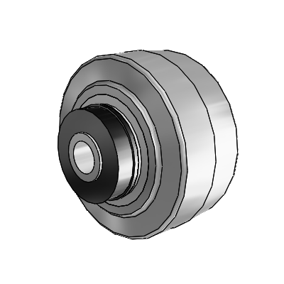 Performa Rubber Flat Gray Tread Polyolefin 3 x 1.5 Wheel with Roller Bearing