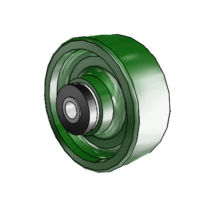 Cast Iron Enameled Cast Iron 4 x 1.5 Wheel with Delrin Bearing