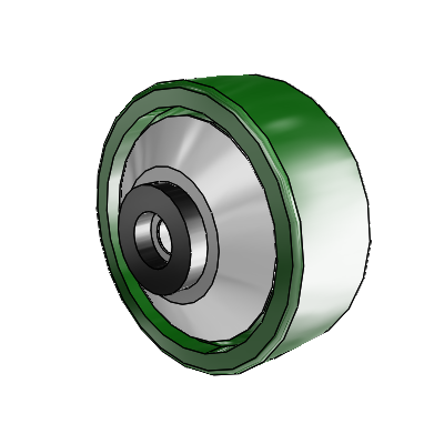 Cast Iron Enameled Cast Iron 4 x 1.5 Wheel with Delrin Bearing
