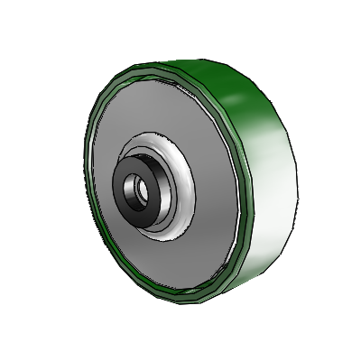Cast Iron Enameled Cast Iron 5 x 1.5 Wheel with Roller Bearing