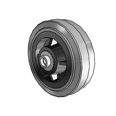 Performa Conductive Rubber Wheels Flat Grey Tread Polyolefin 5 x 1.5 with Pedestal Precision Ball Bearing