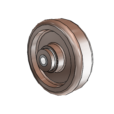 Thermo Nylon Resin 5 x 1.5 Wheel with Roller Bearing