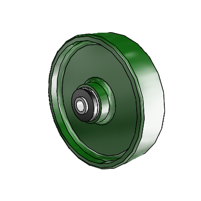 Cast Iron Enameled Cast Iron 6 x 1.5 Wheel with Roller Bearing