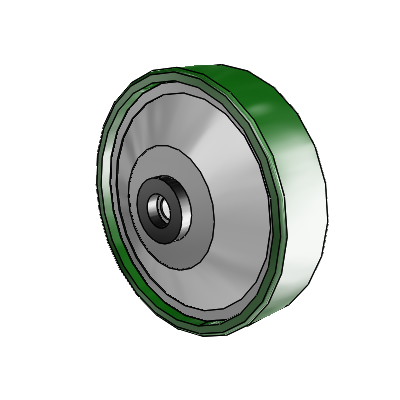 Cast Iron Enameled Cast Iron 6 x 1.5 Wheel with Roller Bearing