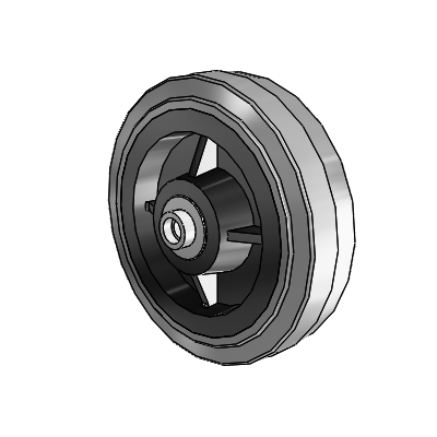 Performa Conductive Rubber Wheels Flat Grey Tread Polyolefin 6 x 1.5 with Pedestal Precision Ball Bearing