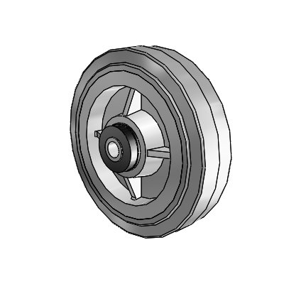 Performa Rubber Flat Gray Tread Polyolefin 6 x 1.5 Wheel with Roller Bearing