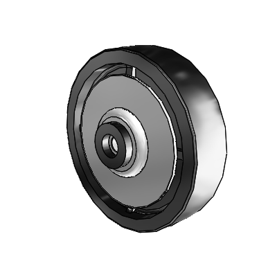 Polyolefin 6 x 1.5 Wheel with Roller Bearing