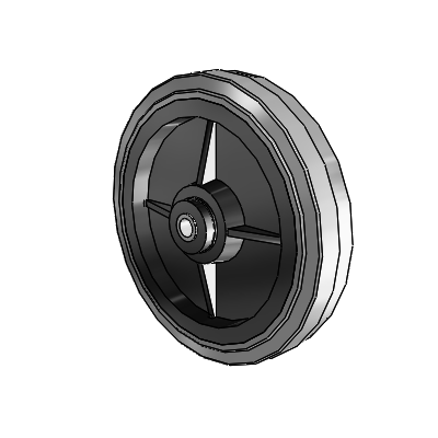 Performa Conductive Rubber Wheels Flat Grey Tread Polyolefin 8 x 1.5 with Roller Bearing