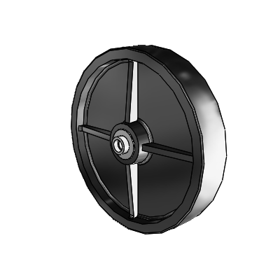 Polyolefin 8 x 1.5 Wheel with Pedestal Precision Ball Bearing