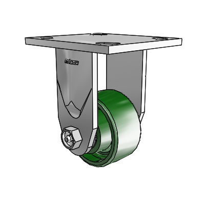 4 Series 1 1/2" Casters Top Plate Rigid Zinc with 3 x 1.5 Cast Iron Wheel