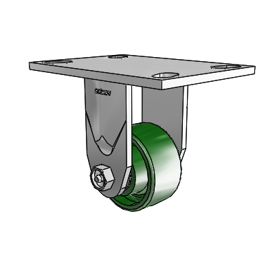 4 Series 1 1/2" Casters Top Plate Rigid Zinc with 3 x 1.5 Cast Iron Wheel