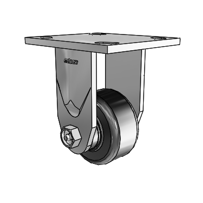 4 Series 1 1/2" Casters Top Plate Rigid Zinc with 3 x 1.5 Phenolic Wheel