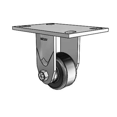 4 Series 1 1/2" Casters Top Plate Rigid Zinc with 3 x 1.5 Phenolic Wheel