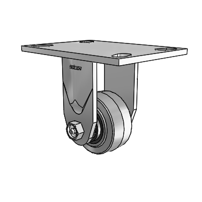 4 Series 1 1/2" Casters Top Plate Rigid Zinc with 3 x 1.5 Performa Rubber (Flat/Conductive) Wheel