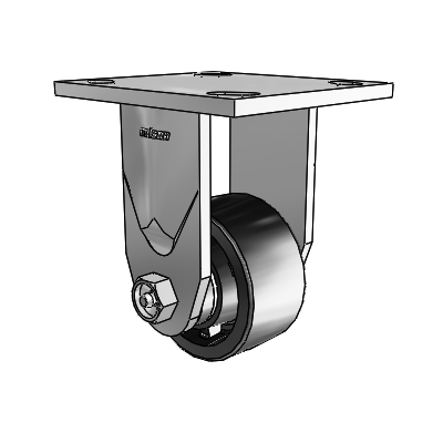 4 Series 1 1/2" Casters Top Plate Rigid Zinc with 3 x 1.5 Polyolefin Wheel