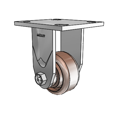 4 Series 1 1/2" Casters Top Plate Rigid Zinc with 3 x 1.5 Thermo Wheel