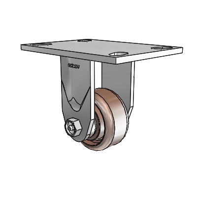 4 Series 1 1/2" Casters Top Plate Rigid Zinc with 3 x 1.5 Thermo Wheel