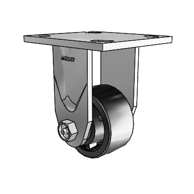 4 Series 1 1/2" Casters Top Plate Rigid Zinc with 3 x 1.5 Polyolefin Wheel