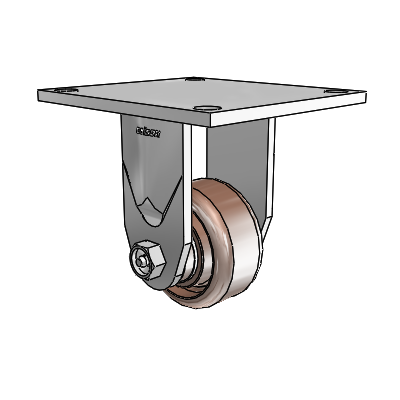 4 Series 1 1/2" Casters Top Plate Rigid Zinc with 3 x 1.5 Thermo Wheel