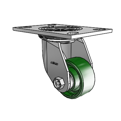 4 Series 1 1/2" Casters Top Plate Swivel Zinc with 3 x 1.5 Cast Iron Wheel