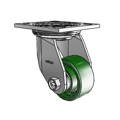 4 Series 1 1/2" Casters Top Plate Swivel Zinc with 3 x 1.5 Cast Iron Wheel