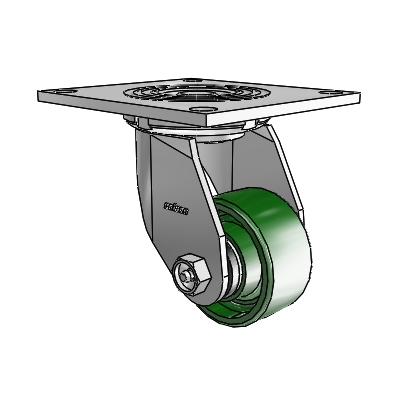 4 Series 1 1/2" Casters Top Plate Swivel Zinc with 3 x 1.5 Cast Iron Wheel