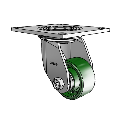 4 Series 1 1/2" Casters Top Plate Swivel Zinc with 3 x 1.5 Cast Iron Wheel