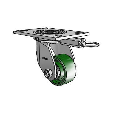 4 Series 1 1/2" Casters Top Plate Swivel Zinc with 3 x 1.5 Cast Iron Wheel
