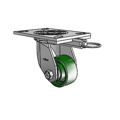 4 Series 1 1/2" Casters Top Plate Swivel Zinc with 3 x 1.5 Cast Iron Wheel