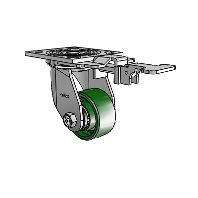 4 Series 1 1/2" Casters Top Plate Swivel Zinc with 3 x 1.5 Cast Iron Wheel