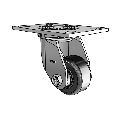 4 Series 1 1/2" Casters Top Plate Swivel Zinc with 3 x 1.5 Phenolic Wheel