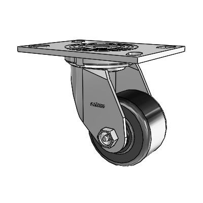 4 Series 2 Inch Wide Top Plate Swivel Caster with 3.25 x 2 Phenolic Wheel