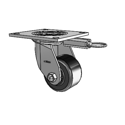 4 Series 2 Inch Wide Top Plate Swivel Caster with 3.25 x 2 Phenolic Wheel