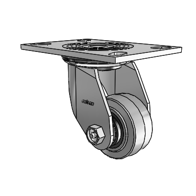 4 Series 1 1/2" Casters Top Plate Swivel Zinc with 3 x 1.5 Performa Rubber (Flat/Conductive) Wheel