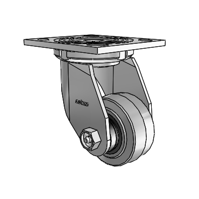 4 Series 1 1/2" Casters Top Plate Swivel Zinc with 3 x 1.5 Performa Rubber (Flat/Conductive) Wheel