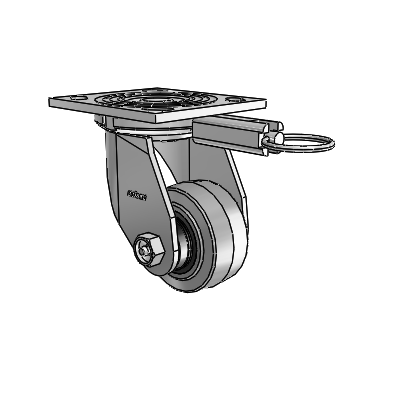4 Series 1 1/2" Casters Top Plate Swivel Zinc with 3 x 1.5 Performa Rubber (Flat/Conductive) Wheel