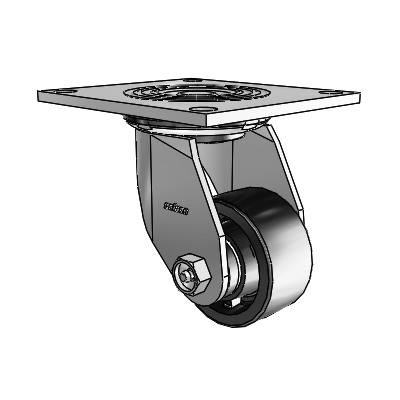 4 Series 1 1/2" Casters Top Plate Swivel Zinc with 3 x 1.5 Polyolefin Wheel