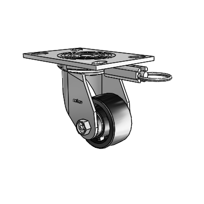 4 Series 1 1/2" Casters Top Plate Swivel Zinc with 3 x 1.5 Polyolefin Wheel