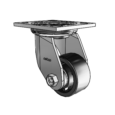 4 Series 1 1/2" Casters Top Plate Swivel Zinc with 3 x 1.5 Polyolefin Wheel