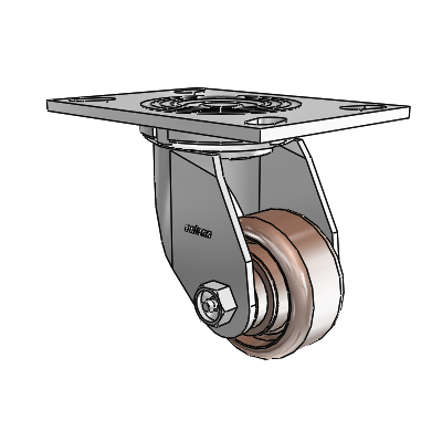 4 Series 1 1/2" Casters Top Plate Swivel Zinc with 3 x 1.5 Thermo Wheel