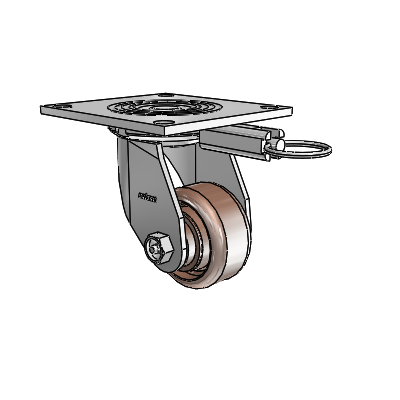 4 Series 1 1/2" Casters Top Plate Swivel Zinc with 3 x 1.5 Thermo Wheel