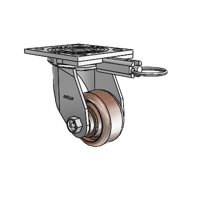 4 Series 1 1/2" Casters Top Plate Swivel Zinc with 3 x 1.5 Thermo Wheel