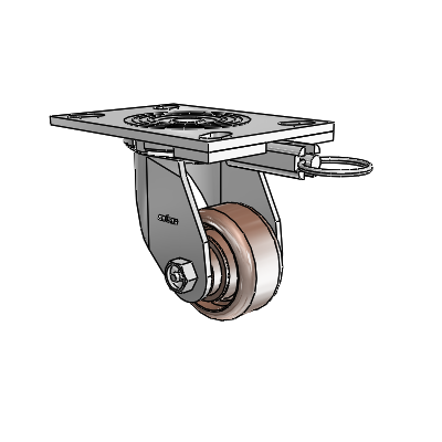 4 Series 1 1/2" Casters Top Plate Swivel Zinc with 3 x 1.5 Thermo Wheel