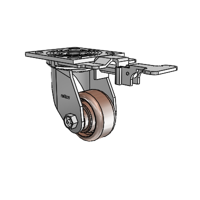 4 Series 1 1/2" Casters Top Plate Swivel Zinc with 3 x 1.5 Thermo Wheel