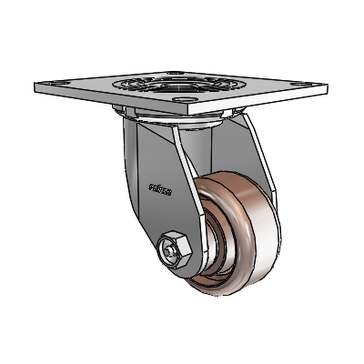 4 Series 1 1/2" Casters Top Plate Swivel Zinc with 3 x 1.5 Thermo Wheel