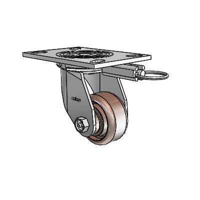 4 Series 1 1/2" Casters Top Plate Swivel Zinc with 3 x 1.5 Thermo Wheel