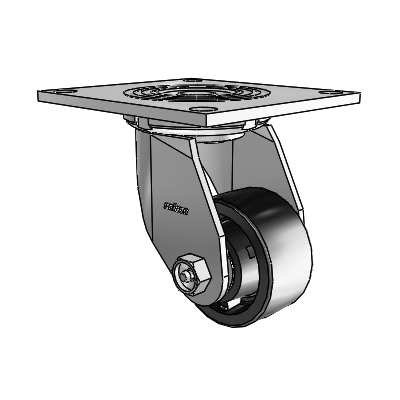 4 Series 1 1/2" Casters Top Plate Swivel Zinc with 3 x 1.5 Polyolefin Wheel