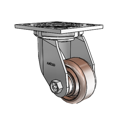 4 Series 1 1/2" Casters Top Plate Swivel Zinc with 3 x 1.5 Thermo Wheel