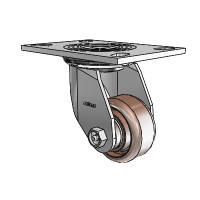 4 Series 1 1/2" Casters Top Plate Swivel Zinc with 3 x 1.5 Thermo Wheel