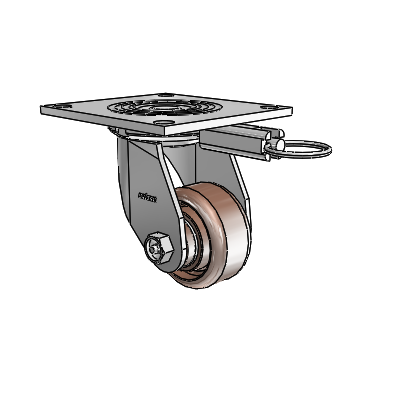 4 Series 1 1/2" Casters Top Plate Swivel Zinc with 3 x 1.5 Thermo Wheel